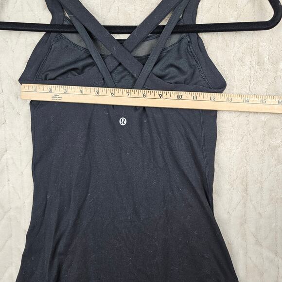 Lululemon Rally Your Heart Tank 4 Black Bra Strappy Workout Athletic Gym Minimal - Picture 4 of 5